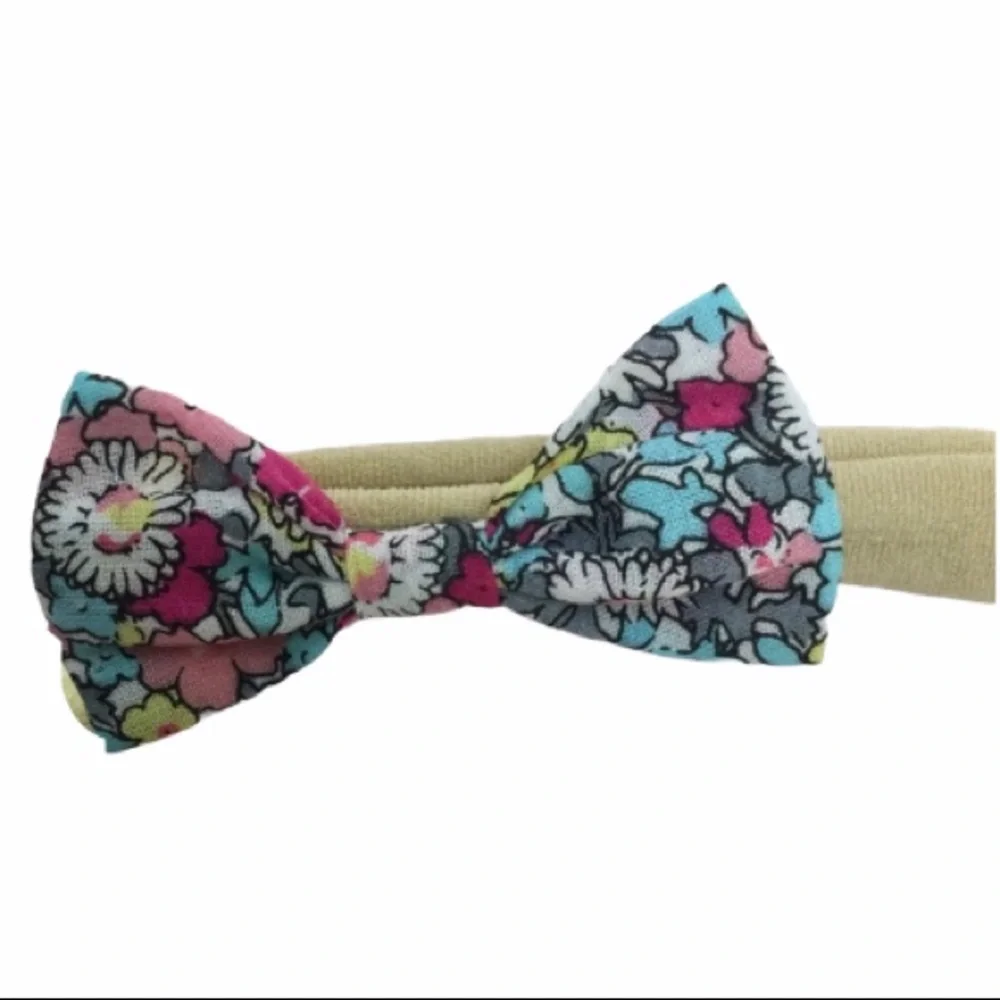 Girl's Light Gray, Floral & Light Pink Stretchy Bow Headbands Variety 3 Pack Set